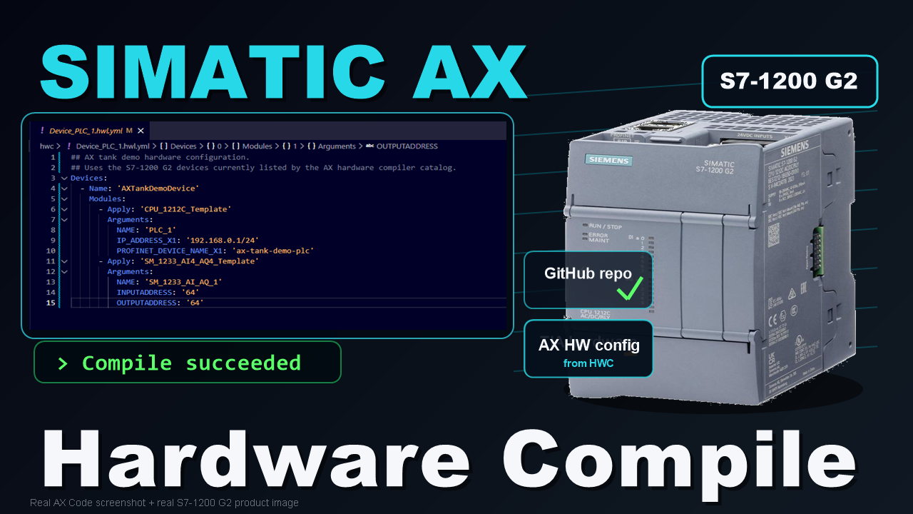 SIMATIC AX Tank Demo: GitHub, TIA Selection Tool, and Hardware Configuration