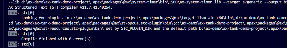 S7 application build completing with zero errors