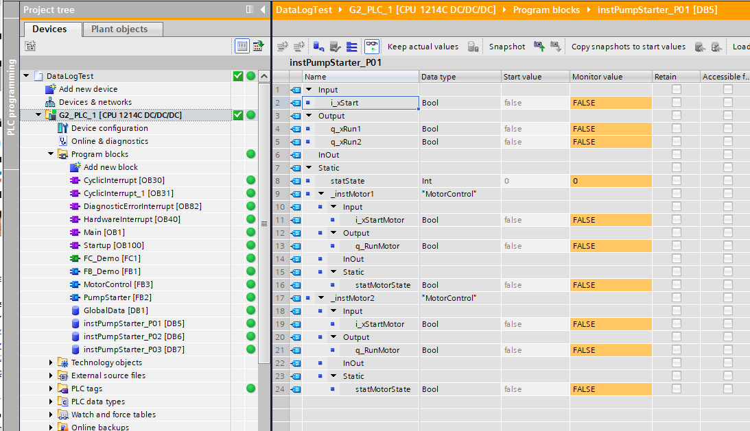 Instance DB content view in online monitor — multi-instance state visible inside the parent’s DB