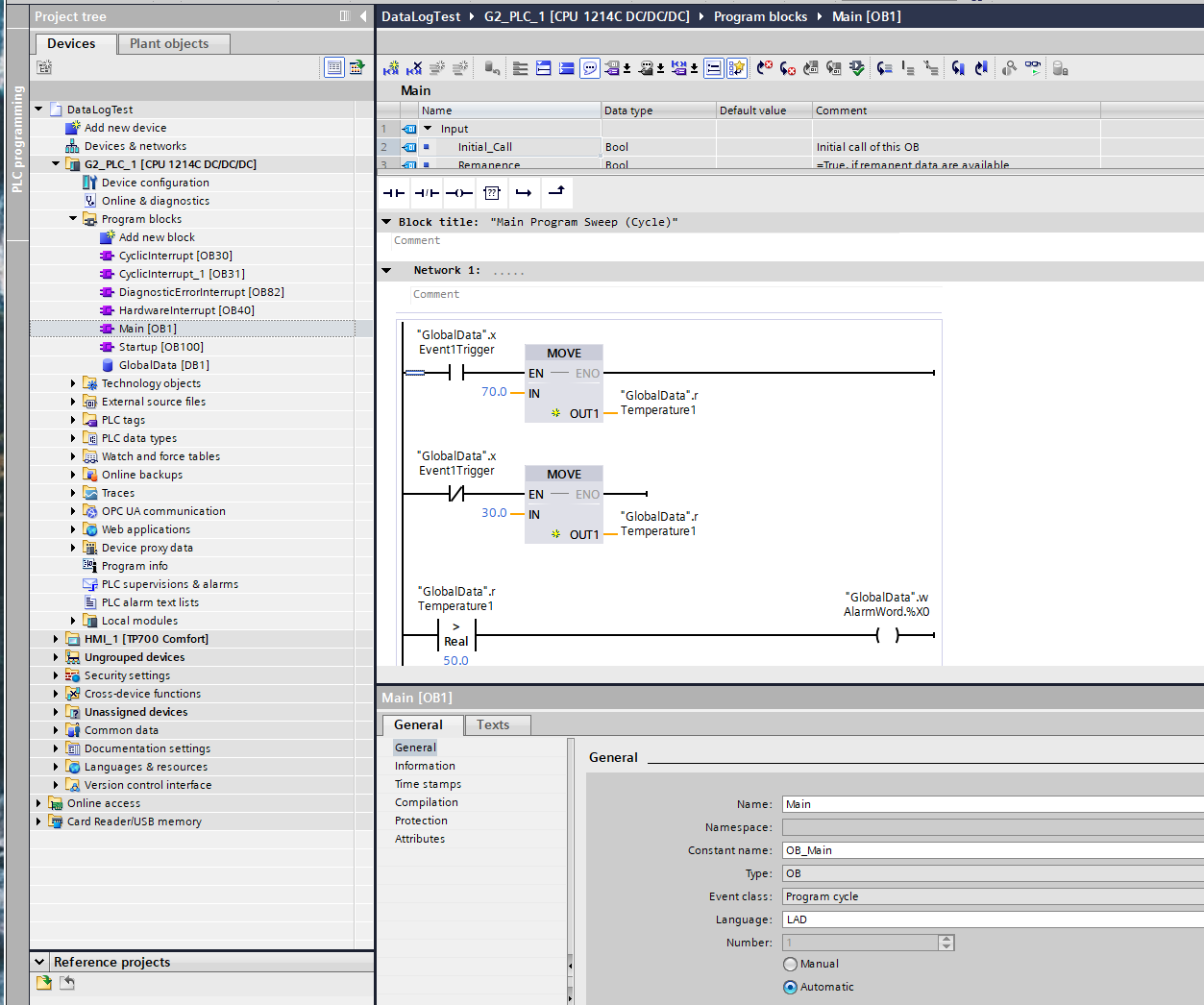 OB1 open in the SCL editor
